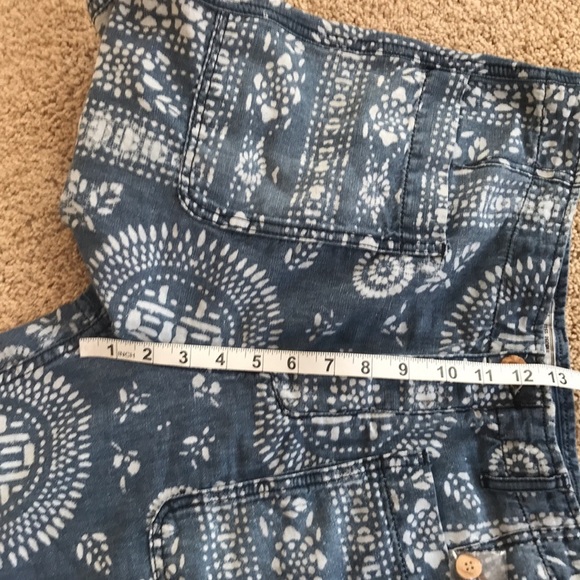 NWT! FREE PEOPLE Size 29 blue printed cotton and linen blend pants - Picture 9 of 11